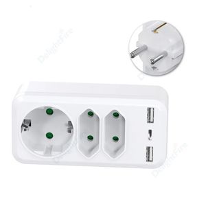 Prise de câble d'alimentation adaptateur KR prise ue prise secteur Ports de charge USB convertisseur de bande européenne mur 231117