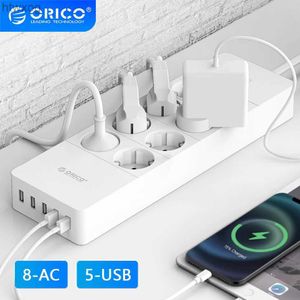 Enchufe de cable de alimentación ORICO Adaptador de enchufe universal Enchufe europeo Tira de alimentación con salida USB múltiple Puerto de CA múltiple Extensión de enchufe eléctrico 220 V 110 V YQ240117