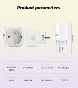 Power Energy Monitor 16A EU UK 10A US Wifi Smart Plug Socket Adapter SmartLife App Control funciona con Alexa Google Home7755666