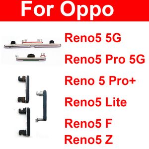 Boutons latéraux de volume d'alimentation pour Oppo Reno 5 Pro plus 5 Lite 5F 5Z 4G 5G sur le volume d'alimentation Off Pièces de clés de l'interrupteur vers le haut