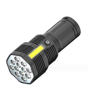 Puissante lampe de poche zoomable à 12 LED XPE COB LED, mini lampes de poche tactiques portables rechargeables par USB pour la randonnée et le camping