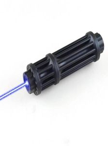 Puissant 200MW1500mW 450nm focalisable forme Gatling pointeur Laser bleu lampes de poche noires Torches8745027