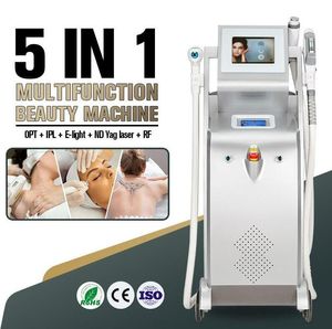 Potente máquina de depilación permanente 5 en 1 de doble pantalla IPL OPT ND YAG Elight RF Tratamiento de eliminación de pigmentos Rejuvenecimiento de la piel Spa Equipo de belleza