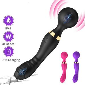 Leistungsstarker Big Wand Vibrator Doppelkopf Vibrierende Analdildos für Frauen 18 G-Punkt Klitoris Stimulator Erwachsene Lieferungen