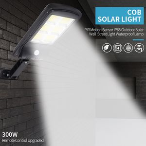 Puissante télécommande améliorée COB lumière solaire PIR capteur de mouvement IP65 extérieur solaire mur réverbère lampe étanche