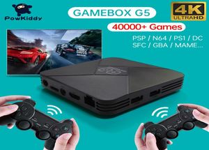 Powkiddy Game Box G5 S905L Super Console X Brecutin WiFi 4K HD TV Classic Retro 128 Go 40000 Player de jeux vidéo pour PS1 N64 DC PSP9927263