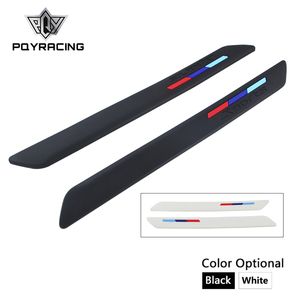 PQY - Coche Bumper Strip Protector Guard Crash Crash Trim Puerta Puertas Protección Guardias Deflector de labios 2pcs Negro Blanco PQY-FBL01