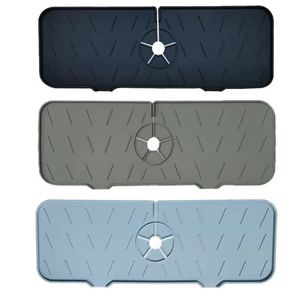 Outils pratiques Tapis de robinet en silicone pour évier de cuisine - Pare-éclaboussures Robinets de salle de bain Tapis de récupération d'eau Tapis de drainage pour évier derrière le robinet WLY935