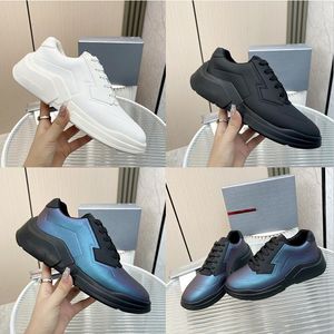 Prades zapatos negros para hombres de mejor calidad nuevos zapatos polarius zapatillas arcoirbow sneaker blanca inyección de pegamento 3d recubrimiento de calor sellado costura roja decorativa suela
