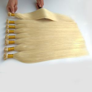 Extensions de cheveux humains pré-collés à la kératine Remy, cheveux alignés à cuticules doubles, vierges, 0.5g 0.7g, 1g/brin