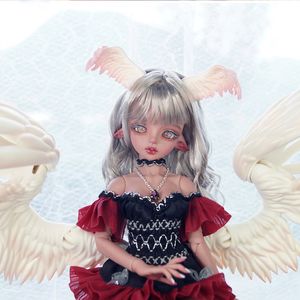 Muñeca BJD de preventa 1/4 Pegasus Platina Ardor Alas de resina móvil ardor Hornos Cuernos planos de pies altos zapatos