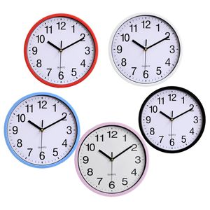 Reloj de pared de plástico de 10 pulgadas y 25 CM, reloj digital colgante de bajo ruido de cuarzo, relojes simples para dormitorio y sala de estar