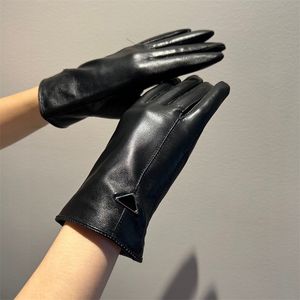 Gants d'hiver en cuir à cinq doigts de marque premium, écran tactile polaire Rex, sous-gants thermiques en peau de mouton résistants au froid pour cyclisme