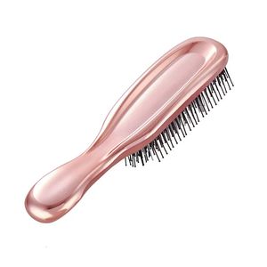 Masajeador de cabeza premium, cepillo para el cuero cabelludo, champú para el cabello, peine de limpieza para desenredar de plástico húmedo, oro rosa 240105