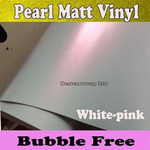 Premium Pearl White Matt Vinyl Wrap Blanc-rose Nacré blanc Matte Film Car Wrapping Foil Sticker Size1 52 20M Roll 5x66ft2228