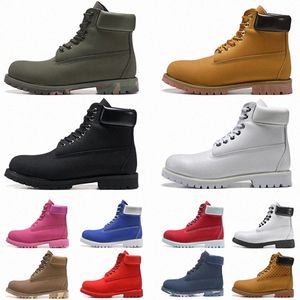 Premium imperméable Boot Martens bottes Martin bottillons hommes femmes designer blé noir cheville rouge blanc rose olive camo marron bleu marine avec V2ng #