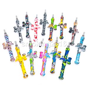 Collecteur de nectar PRG/Gun avec embouts en acier inoxydable de 10 mm Tuyaux de fumée Accessoire pour fumer Dab Rigs Tuyaux d'eau