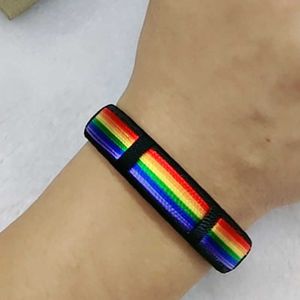 Orgullo moda arco iris gargantilla collar pulsera lgbt mujeres gay lesbiana promisoria regalo tejido cinta collar punk accesorios Q0719