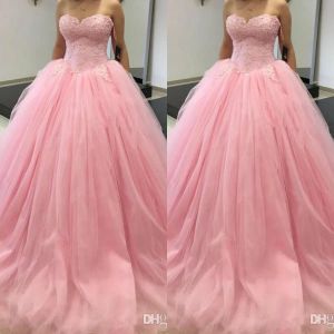 Robe de bal princesse Sweet 16 Party Quinceanera Robes Pink Tutu jupe chérie corset ruffles plus taille 2024 filles robes de bal débutante