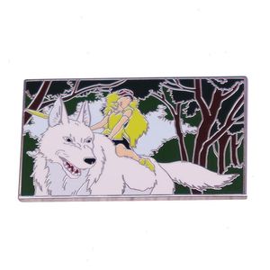 Princesse Mononoke ENAMEL PIN WHITE WOLF GOD BROOCH Studio Ghibli Movie Art Badge Bijoux Gift