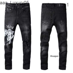 Imprimer amari amirl amirllies am Biker amis imiri amiiri AM pour s Slim Mens Straight Womens Men Ripped Designers Jeans Denim Distressed Army Fashion Mans Skinny Pan TSGW