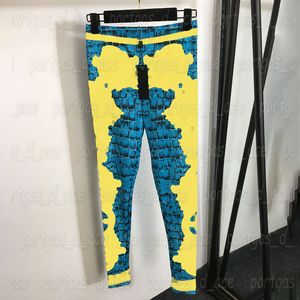 Pantalones de calzadas de las mujeres impresas Cintura elástica de los pantalones de piernas apretadas Pantalones deportivos de fondo