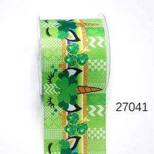 Ribbons grosgrains imprimés pour les arcs de cheveux DIY, Saint-Patrick, matériau fait à la main, 5 mètres, 26593