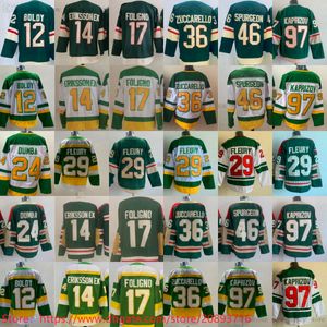 Homme Ice Hockey 97 Kirill Kaprizov Jersey 12 Matt Boldy 29 Marc-André Fleury Joel Eriksson Ek Jared Spurgeon Marcus Foligno Matt Dumba Mats Zuccarello Blank Stitch Team Team