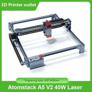 Imprimantes Atomstack A5 V2 40W Graveur laser haute vitesse Machine de découpe de gravure à mise au point fixe ultra-mince avec une zone de 400x400mm