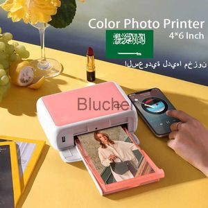 Printers Color Photo Printer Portable Full Color Wireless Photo Printer USB Bluetooth 300DPI Thermal Sublimation Printer Or Paper Ribbon L231113