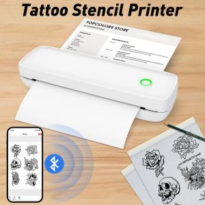 Impresoras mini impresora portátil A4 Paper Impresora Termal Termal sin tatuaje Bluetooth Tattoo Plantilla Impresora Transferencia de tatuaje por teléfono Impresión