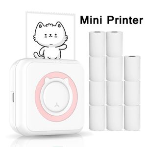 Imprimantes Mini imprimante portable Machine étiquetage autocollant thermique fabricant d'étiquettes imprimante photo pour téléphone sans fil Bluetooth impression rapide maison