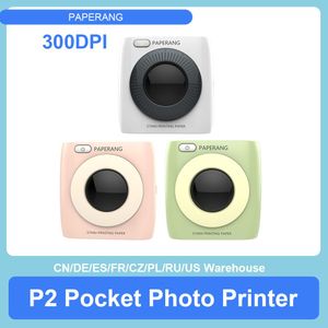 Imprimantes Paperang P2 Pocket Mini Imprimante 300dpi BT Imprimante sans fil imprimante thermique portable pour la photo Sticker Label Receipt Label