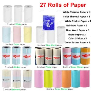Imprimantes Paperang Peripage Thermal Photo Imprimante Papier autocollant Étiquette de papier Sticker Paper Rouleaux 57x30 mm pour P1 P2 P2S A6 Imprimante