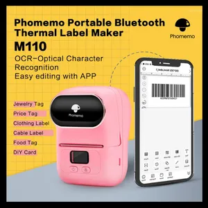 Imprimantes Phomemo M110 Étiqueteuse Portable Bluetooth Imprimante Thermique Appliquer Aux Vêtements Bijoux Au Détail Barcode Po Printer1