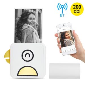Imprimantes Pocket Thermal Photo Imprimante 200dpi portable BT Wirept Receipt Label Sticker Maker compatible avec le smartphone Android iOS