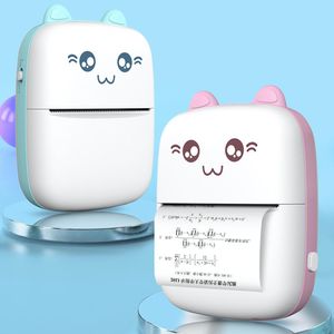 Imprimantes thermiques portables Mini chat mignon impression papier Photo imprimante thermique de poche 57mm impression sans fil pour imprimantes Android IOS