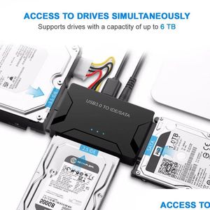 Imprimantes SATA à USB 3.0 Convertisseur pour 2,5 / 3,5 pouces externes SSD HDD IDE Adaptateur PC Livre 3 Drop Livraison Ordinateurs Supplies OTQM7