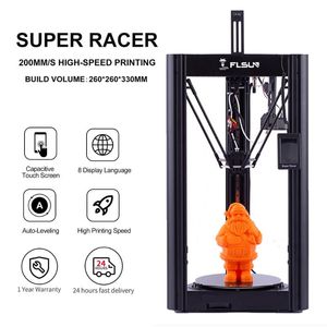 Imprimantes Imprimante 3D SuperRacer SR 200 mm/s haute vitesse TMC2209 ensemble de pilote silencieux impression d'écran tactile à nivellement automatique imprimantes à rail linéaire