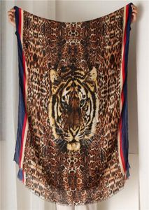 Impression tête de tigre imprimé léopard écharpe Ma039am garder au chaud qualité météo Allmatch Long fonds châle rayure EdgeNew Fashion3353606