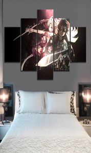 Impressions accrocher des photos maison 5 panneaux épée Art en ligne Anime mur modulaire affiche peinture sur toile salon décoration encadrée 8157488