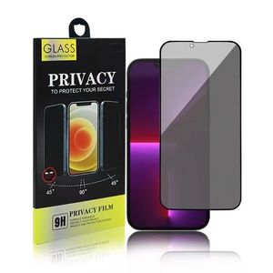 Protecteur d'écran en verre trempé anti-éblouissement anti-éblouissement à couverture complète pour iPhone 15 14 13 12 11 Pro Max XS XR 6 7 8 Plus avec emballage de boîte de vente au détail