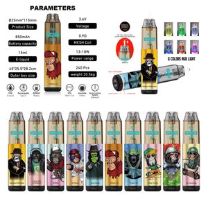 Étiquette privée imini 7000 bouffés jetables fumièmes de fumée de vape bars vapeurs stylo sobre 15 ml e cigarette rvb conception de lumière LED avec 20 saveurs populaires meilleur prix d'usine bon marché