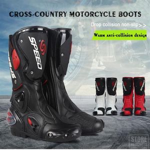 PRO-BIKER SPEED BIKERS Bottes de moto Moto Racing Motocross Chaussures de moto tout-terrain Noir Blanc Rouge Taille 40 41 42 43 44 45243s