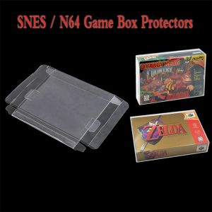 Boîte d'affichage de cartouche de jeu en plastique transparent pour animaux de compagnie, manchons de protection pour Snes N64 Cib, accessoires de jeu en boîte Super Nintendo En