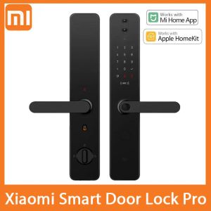 Productos Xiaomi Mijia Smart Door Lock Pro Contraseña de huellas dactilares NFC Desbloqueo 1080p La cámara de detección de la alarma funciona con la aplicación HomeKit Mi Home
