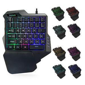 Clavier de jeu filaire professionnel rétro-éclairage LED RGB coloré 35 touches clavier à Membrane à une main teclado mecanico clavier gamer