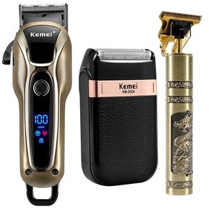 Tondeuse à cheveux de barbier professionnel Rechargeable finition électrique Machine de découpe tondeuse à barbe rasoir sans fil filaire 220618