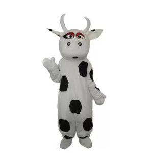 Profesional Big Black Dot Cow Mascot Costume Halloween Christmas Fancy Party Dress Animal Cartoon Character Suit Carnival Unisex Adultos Outfit
