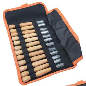 Juegos de herramientas manuales profesionales 12 piezas Cinceles de talla de madera Juego de herramientas de cuchillos para grabar en madera Trabajo de arcilla Cera Artesanía Cortador Carpintería Dr Dh1My